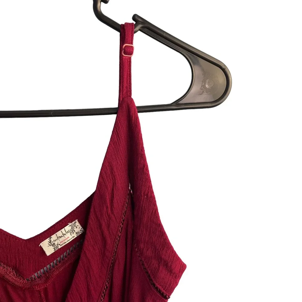 Free People Burgundy Wrap Mini Dress